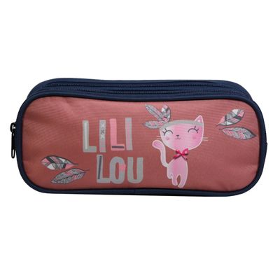3666311001968-Trousse rectangulaire Lililou - 2 compartiments - rose - Bagtrotter-P_405114013_1-0