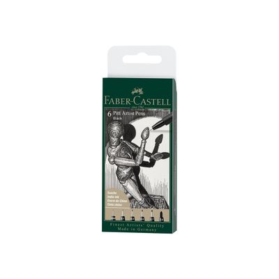 4005401671541-Faber-Castell PITT Artist Pen - Lot de 6 feutres noir - différentes pointes-P_405142024_1-0