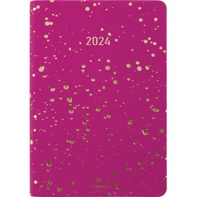 3664447156125-Agenda Céleste - 1 semaine sur 2 pages - 10 x 15 cm - fuchsia/or - Oberthur-P_405149314_1-0