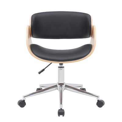 3397701697606-Chaise JUNON - Bois multiplis imitation chêne clair et polyuréthane noir-P_405154169_2-1