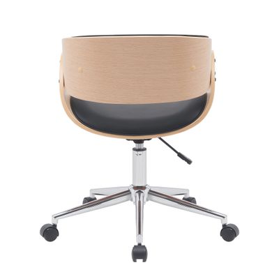 3397701697606-Chaise JUNON - Bois multiplis imitation chêne clair et polyuréthane noir-P_405154169_3-2