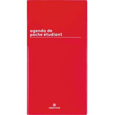 3664447175225-Agenda de poche Boréal - 1 semaine sur 2 pages - 9,5 x 18 cm - rouge - Oberthur-P_405162066_1-0