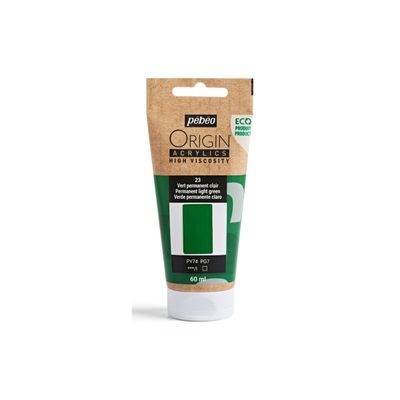 3167868170232-Pebeo Origin - Peinture - acrylique à base d'eau - vert clair nacré - opaque - mat - 60 -P_405223782_2-0