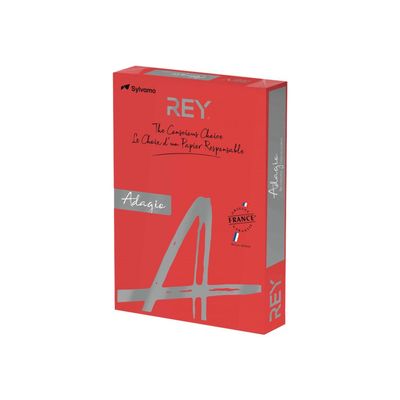 3368220089562-Rey Adagio - Papier couleur - A3 (297 x 420 mm) - 80 g/m² - Ramette de 500 feuilles - rouge-Angle droit-0