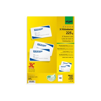 4004360995033-Sigel - Papier pour 100 Cartes de visite arrondies 85 x 55 mm - 225 g/m²-Avant-4