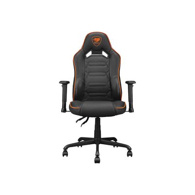 4710483775161-Fauteuil gamer FUSION S - accoudoirs réglables - appui-tête intégré - noir/orange-Avant-1