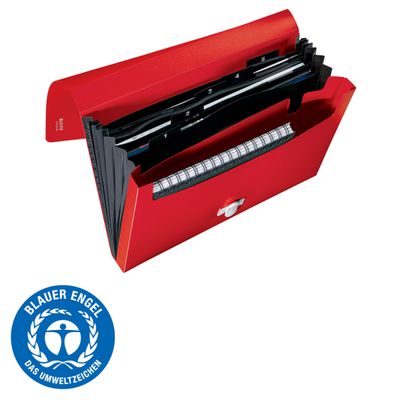 4002432130528-Leitz Recycle - Trieur à soufflet - 5 positions - A4 - pour 250 feuilles - à onglets - rouge--2
