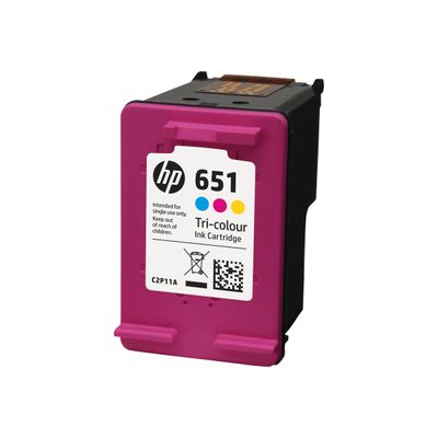 0889296160861-HP 651 - 3 couleurs - cartouche d'encre originale (C2P11AE)-Angle droit-0