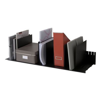 3660141030624-Trieur pour classeurs et documents - 10 séparateurs amovibles - L 85 cm - noir-Angle droit-0