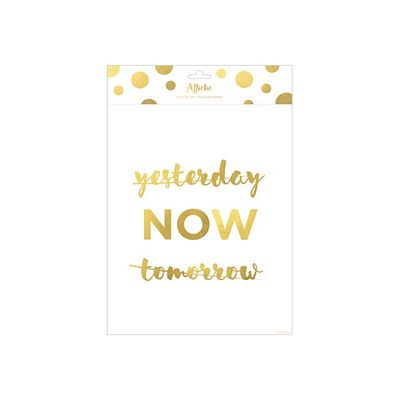 3700572722078-Kiub - Affiche métallisée A3 - Yesterday Now Tomorrow - 24 x 30 cm-Avant-0