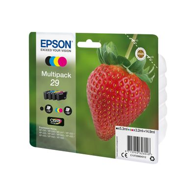 8715946602332-Epson 29 Fraise - Pack de 4 - noir, cyan, magenta, jaune - cartouche d'encre originale-Angle droit-0