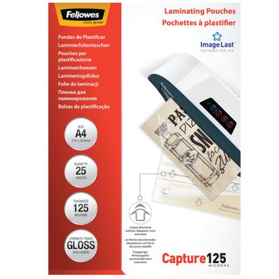 0775115396330-Fellowes - 25 pochettes de plastification A4 (216 x 303 mm) - 125 microns - brillantes --8