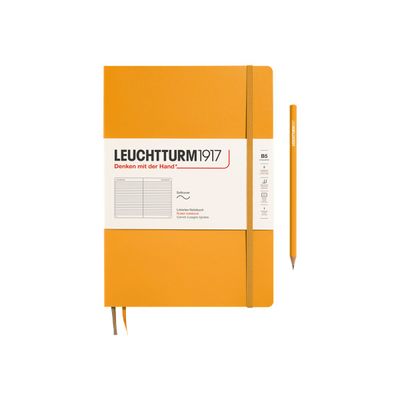 4004117610776-Leuchtturm1917 - Carnet de notes souple - composition B5 - ligné - orange-Avant-0