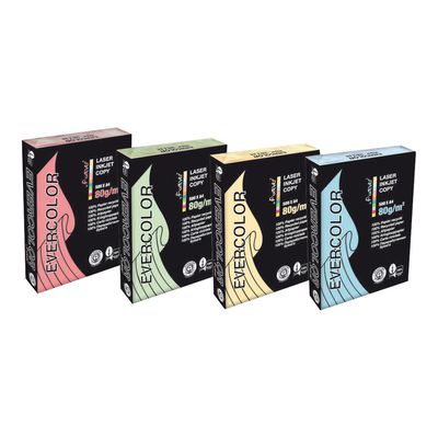 3288580400060-Clairefontaine Evercolor - Papier couleur recyclé - A4 (210 x 297 mm) - 80g/m² - Ramette -Angle gauche-1