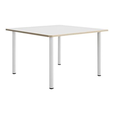 3483600857071-Table de réunion carrée ARTEFACT - 140 cm - Pieds tube - Orme-Angle gauche-0