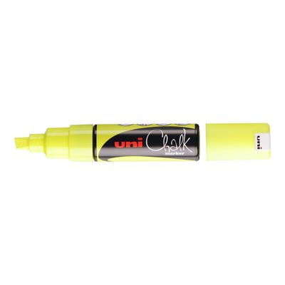 4902778140109-UNI CHALK - Marqueur craie - pointe biseau large - jaune-Avant-0