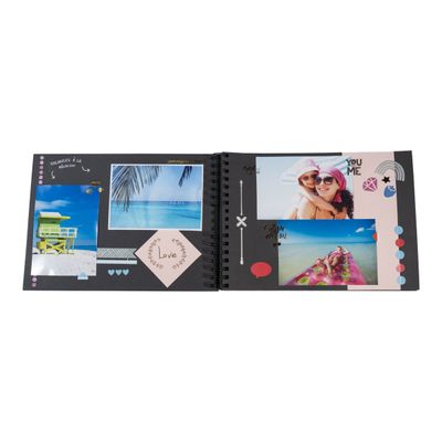 3130630168010-Exacompta ScrapAddict - Album scrapbooking - 32 x 22 cm - 70 pages noires-Avant-4