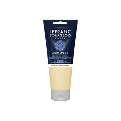 3013643003984-Lefranc Bourgeois - Peinture acrylique - jaune clair de Naples - 200 ml-Avant-0