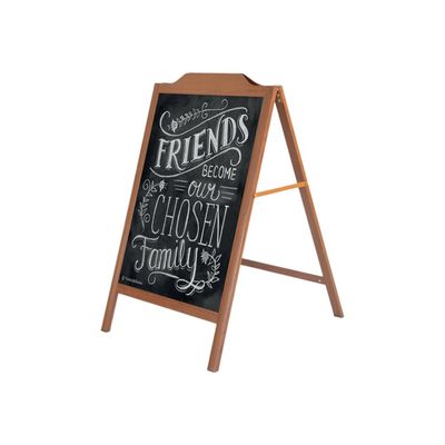 3660412028022-Promocome - Chevalet de sol bois fond ardoise - 60 x 80 cm - double face-Angle droit-0