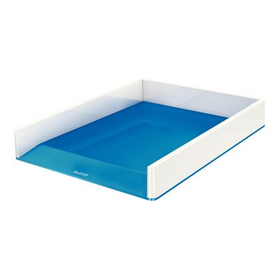 4002432113606-Leitz WOW Dual Colour - Corbeille à courrier blanc/bleu -Angle droit-0