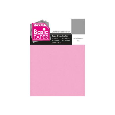 8715119761125-Pickup - Carton de lin - A4 (210 x 297 mm) - 215 g/m² - 10 feuilles - rose begonia-Avant-0