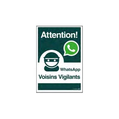 8711234129789-Pickup - Plaque de signalisation - 230 x 330 mm - whatsapp voisins vigilants-Avant-0