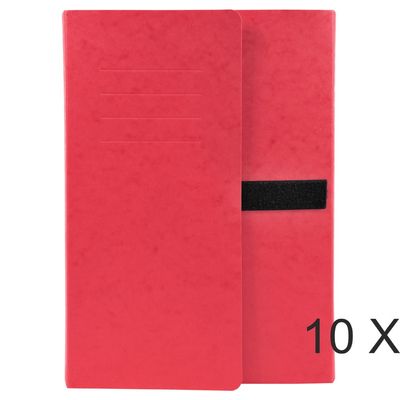 3130632007454-Exacompta - 10 Chemises extensibles 3 rabats à sangle - rouge--0