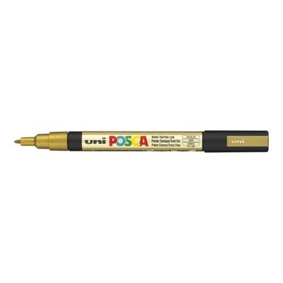 3296280033372-Uni POSCA PC-3M - Pack de 4 marqueurs - noir, argent, blanc, or-Angle gauche-2