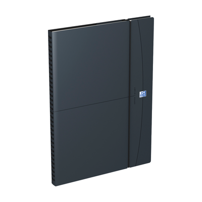 3147280190964-Agenda à élastique Office - 1 semaine sur 2 pages - 21 x 29,7 cm - gris/noir - Oxford--0