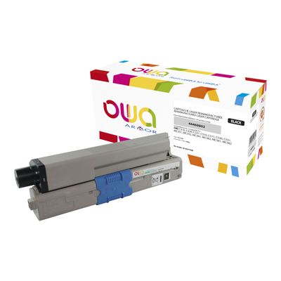 3112539643492-Cartouche laser compatible OKI 44469803 - noir - Owa K15677OW-Angle gauche-0