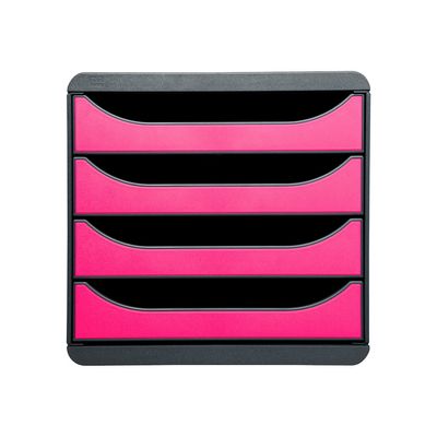 9002493420038-Exacompta BigBox - Module de classement 4 tiroirs - gris/framboise-P_79144681_2-1