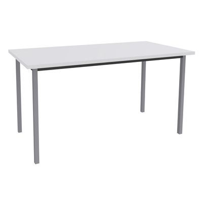 3253310129771-Table de réunion Rectangulaire - 120 x 60 cm - Pieds carrés aluminium - blanc perle-P_79355298_1-0