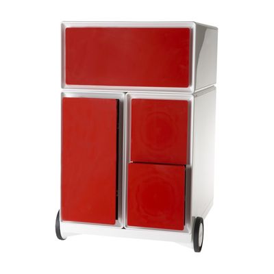 3660141926200-Caisson de bureau mobile EASYBOX - 4 tiroirs mixtes - Rouge-P_79367222_1-0