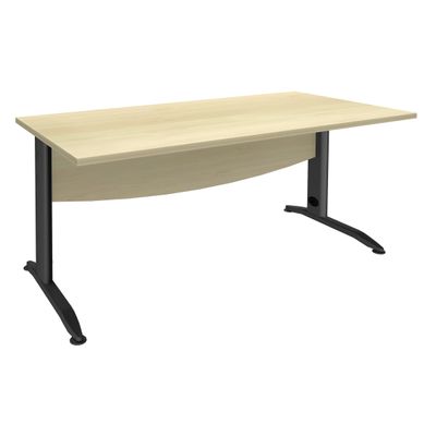 2012348122830-Bureau droit IDRA - L160 cm - Pieds anthracite - plateau imitation Erable-P_79377005_1-0