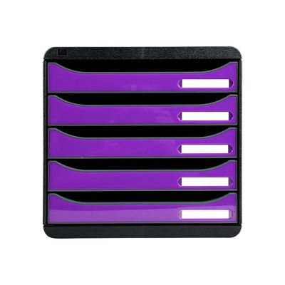 9002493423633-Exacompta BigBox Plus - Module de classement 5 tiroirs - noir/violet-P_79403135_1-0
