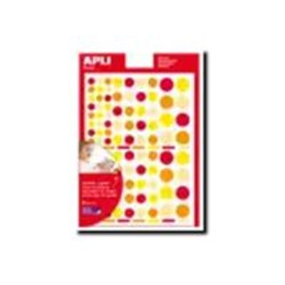 8410782135234-Apli - 6 feuilles gommettes rondes - orange/rouge-P_79405809_1-0