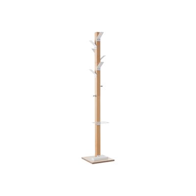 3660141260212-Porte-manteau en bois naturel avec porte parapluie EASYCLOTH - blanc-P_79420843_2-0
