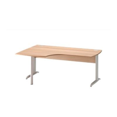 3483600784766-Bureau compact à gauche JAZZ+ - 180 cm - Pieds métal - Hêtre ambré-P_79426274_1-0