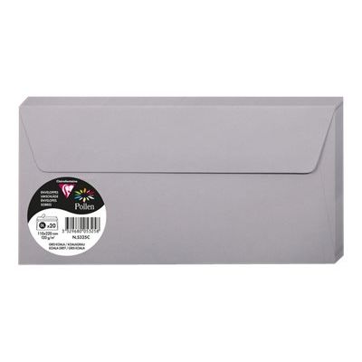 3329680053258-Pollen - 20 Enveloppes - 110 x 220 mm - 120 g/m² - gris-P_79431437_1-0