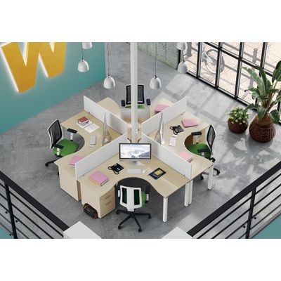 3253310164529-Bureau compact EXPRIM - L180 cm - Retour gauche - Plateau imitation Erable - Pieds carbone (Pieds de renfort obligato-P_79432333_3-1
