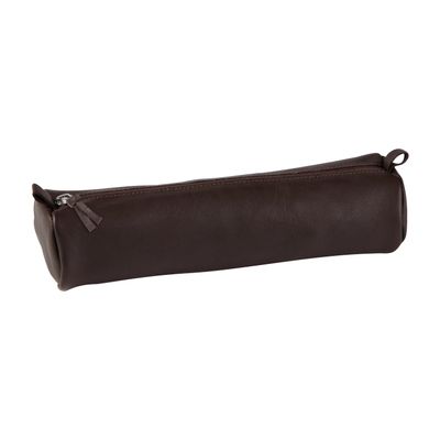 3329680083057-Clairefontaine - Trousse ronde - cuir teinté - marron-P_79443562_1-0