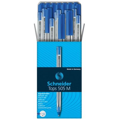 4004675004635-Schneider Tops 505 - 50 Stylos à bille - bleu - moyen--0