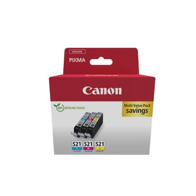8714574679303-Canon CLI-521 - Pack de 3 - cyan, magenta, jaune - cartouche d'encre originale--0