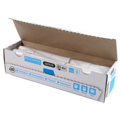 3130631407514-Exacompta - 20 Bobines thermiques - rouleaux TPE - 57 x 40 x 18 mm - sans Bisphénol A--0