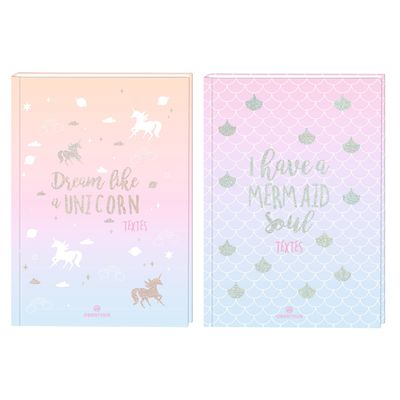 3108720514436-Cahier de textes Licorne ou Sirène - 15,5 x 22 cm - Oberthur--0