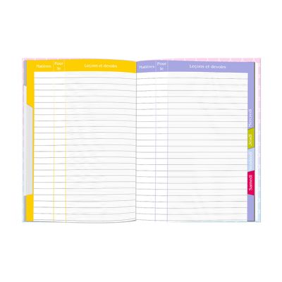 3108720514436-Cahier de textes Licorne ou Sirène - 15,5 x 22 cm - Oberthur--3