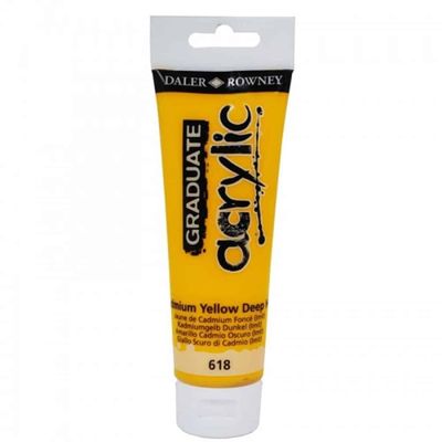 5011386062631-Daler-Rowney Graduate - Peinture acrylique - 120 ml - jaune cadmium foncé--0