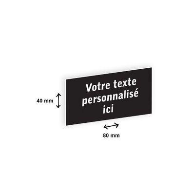 2012348178127-Plaque personnalisée avec votre texte - 80 x 40 mm - noire - adhésivée prête à poser--0