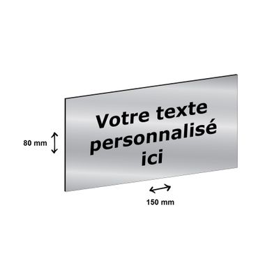 2012348178486-Plaque personnalisée avec votre texte - 150 x 80 mm - argentée - adhésivée prête à poser--0