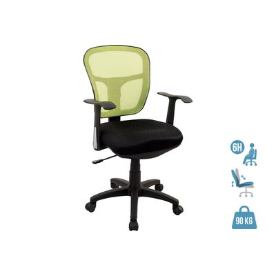 3760185023160-Fauteuil de bureau PHOENIX - accoudoirs fixes - noir et vert--0